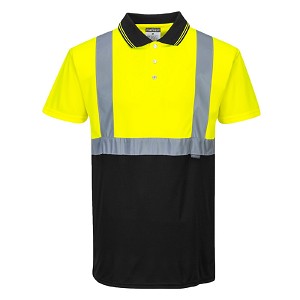 Portwest S479YBR Two-Tone Polo Shirt Hi Viz Green-Black 