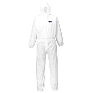 Portwest ST30WHR BizTex SMS Coverall Type 5/6 White- Front View 