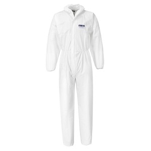 Portwest ST40WHR BizTex Microporous Coverall Type 5/6 White[50 Pack] Front View 