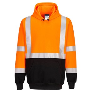 Portwest UB324OBR Two-Tone Hooded Sweatshirt Hi Viz Orange 