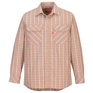 Portwest UFR97KHR Bizflame 88/12 FR Plaid Shirt Khaki 