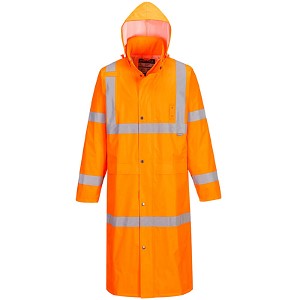 Portwest UH445ORR Hi-Vis Classic Rain Coat 48" Hi Viz Orange 