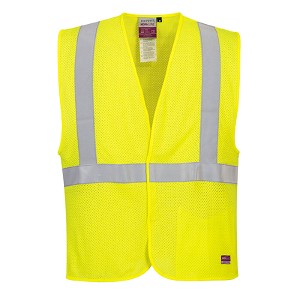 Portwest UMV21YER ARC Rated FR Mesh Vest Hi Viz Green 