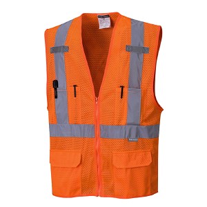 Portwest US370ORR Atlanta X Back Hi-Vis Vest Hi Viz Orange 