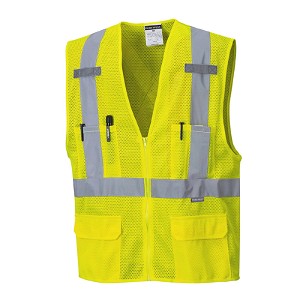 Portwest US370YER Atlanta X Back Hi-Vis Vest Hi Viz Green 