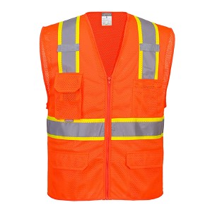 Portwest US374ORR Orlando Contrast Mesh Vest Hi Viz Orange 