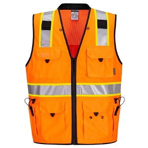 Portwest US376OBR Expert Pro Surveyor Vest Hi Viz Orange 