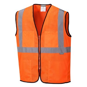 Portwest US380ORR Tampa Mesh Vest Hi Viz Orange 