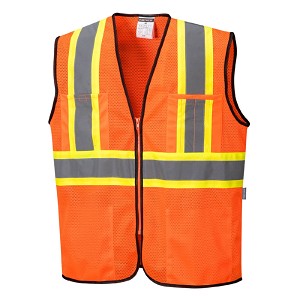 Portwest US381ORR Frisco Contrast Vest Hi Viz Orange 