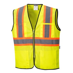 Portwest US381YER Frisco Contrast Vest Hi Viz Green 