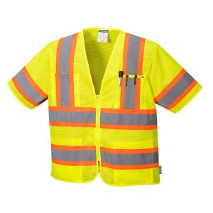 Portwest US383YER Augusta Sleeved Hi-Vis Vest Hi Viz Green 