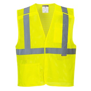 Portwest US384YER Economy Mesh Breakaway Vest Hi Viz Green 