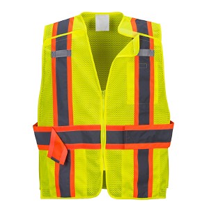 Portwest US385YER Expandable Mesh Breakaway Vest Hi Viz Green 