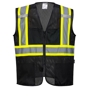 Portwest US391BKR Iona Plus Mesh Vest Black 