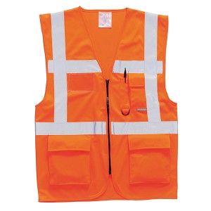 Portwest US476ORR Berlin Executive Vest Hi Viz Orange 