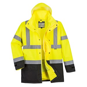 Portwest US768YBR Hi-Vis Executive 5-in-1 Jacket Hi Viz Green-Black 