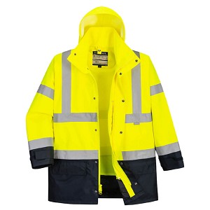 Portwest US768YNR Hi-Vis Executive 5-in-1 Jacket Hi Viz Green-Navy 