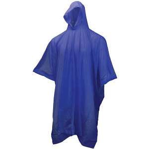 Neese1000P 40" Economy Rain Poncho with Attached Hood Blue Universal Size MAIN 