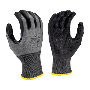 RWG579 Cut Level A6 HPPE/Tungsten Foam Nitrile Dotted Palm Dip Glove 