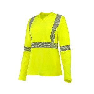 Radians ST921W 7.75 oz Women's Long Sleeve FR T-shirt with Class 3 Segmented Reflective Tape - Green MAIN 