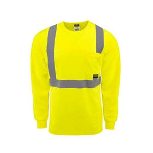 Radians ST21-2PGS Green Hi-Vis Class 2 Mesh Long Sleeve Safety Shirt MAIN 