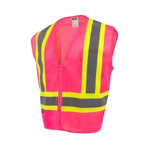 SV22-1 Economy Type O Class 1 Two Tone Safety Vest - Pink 