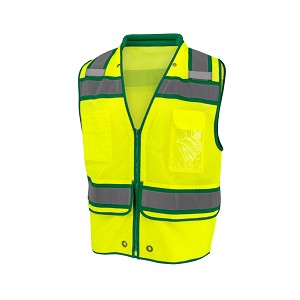SV58Z Class 2 Heavy Duty Surveyor Vest with Contrast Trim and Underlay - Hunter Green 