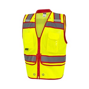SV58Z Class 2 Heavy Duty Surveyor Vest with Contrast Trim and Underlay - Red 