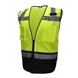 Radians SV59B-2ZGM Type R Class 3 Heavy Duty Surveyor Safety Vest with Zipper - Lime 