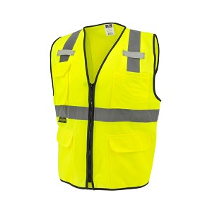 SV7E Economy Type R Class 2 Solid Surveyor Safety Vest - Green 