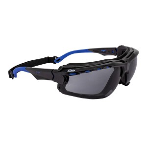 Thraxus Elite™ - IQuity Safety Eyewear - Blue w/ Rubber Gasket - Smoke IQ Lens 