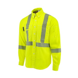 VTS5VSH3 Tecasafe® One 5.7 oz Class 3 Vented FR Shirt - Fluorescent Yellow 