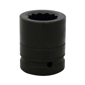 URREA 1" Drive Black Standard Impact Socket, 12 Point 1-3/4" 