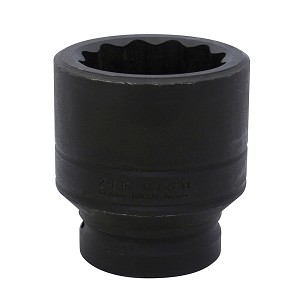 URREA 1" Drive Black Standard Impact Socket, 12 Point 2-1/16" 