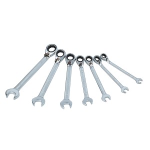 Surtek Sae Reversible Ratcheting Combination Wrench, 7 Piece Set 