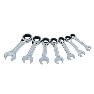 Surtek Metric Short Combination Wrench, With Ratchet 7 Piece Set 