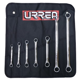 URREA Metric Full Polish 12 Point 15 Degree Box-End Wrench, Set 7 Pieces 