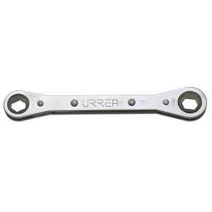 Urrea Chrome Flat Ratcheting Box End Wrench, 12 Point 15 x 17 mm 