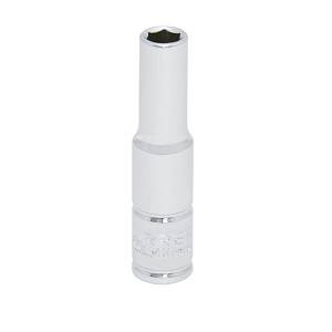 URREA 1/4" Drive Chrome Deep Socket, 6 Point 6 mm 