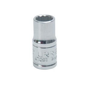 URREA 1/4" Drive Chrome Standard Socket, 12 Point 9/32" 