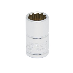 URREA 1/4" Drive Chrome Standard Socket, 12 Point 3/8" 