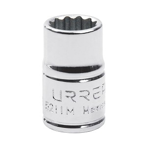 URREA 3/8" Drive Chrome Standard Socket, 12 Point 11 mm 