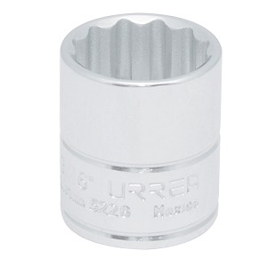URREA 3/8" Drive Chrome Standard Socket, 12 Point 13/1" 