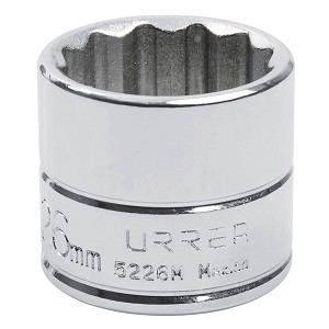 URREA 3/8" Drive Chrome Standard Socket, 12 Point 26 mm 