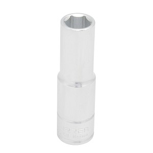 URREA 1/2" Drive Chrome Deep Socket, 6 Point 3/8" 