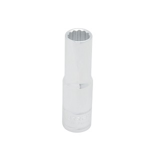URREA 1/2" Drive Chrome Deep Socket, 12 Point 12 mm 
