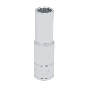 URREA 1/2" Drive Chrome Deep Socket, 12 Point 1/2" 