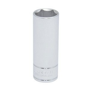 URREA 1/2" Drive Chrome Deep Socket, 6 Point 21 mm 