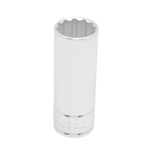 URREA 1/2" Drive Chrome Deep Socket, 12 Point 21 mm 