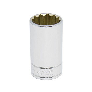 URREA 1/2" Drive Chrome Deep Socket, 12 Point 1-1/4" 